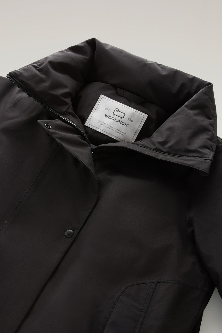 Waterproof High-Tech Long Coat in Recycled GORE-TEX (Black) - Detail View 2