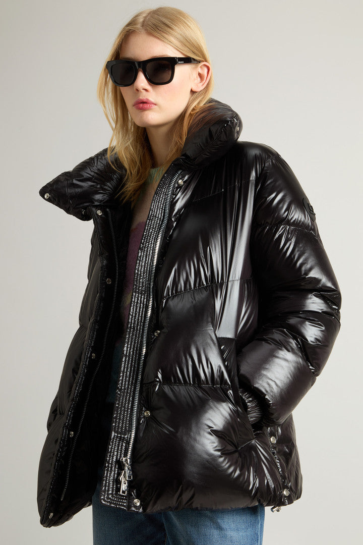 Aliquippa Down Jacket in Glossy Nylon (Amethyst) - Detail View 3