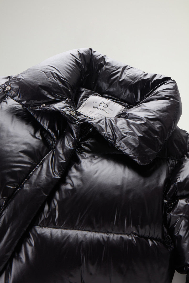 Aliquippa Down Jacket in Glossy Nylon (Amethyst) - Detail View 5