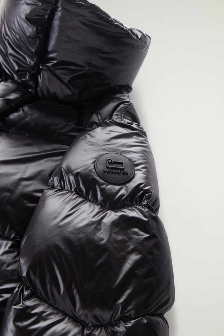 Aliquippa Down Jacket in Glossy Nylon (Amethyst) - Detail View 6