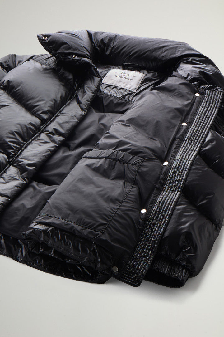 Aliquippa Down Jacket in Glossy Nylon (Amethyst) - Detail View 8