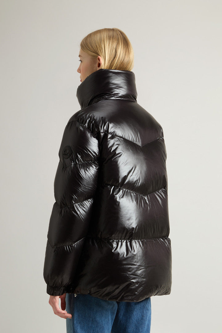 Aliquippa Down Jacket in Glossy Nylon (Amethyst) - Detail View 2