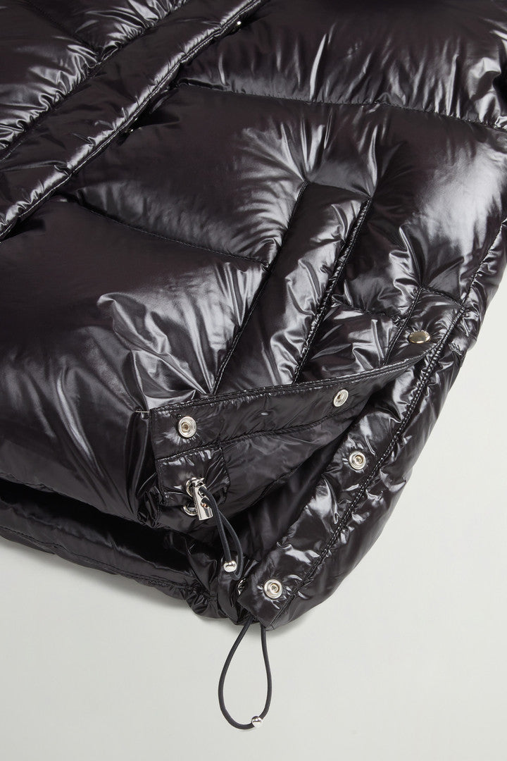 Aliquippa Down Jacket in Glossy Nylon (Amethyst) - Detail View 7