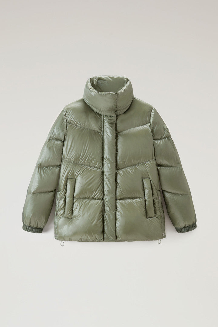 Aliquippa Down Jacket in Glossy Nylon (Amethyst) - Detail View 8