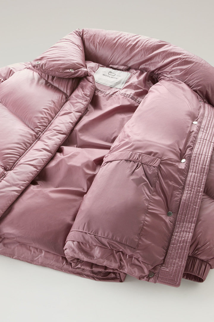 Aliquippa Down Jacket in Glossy Nylon (Amethyst) - Detail View 4