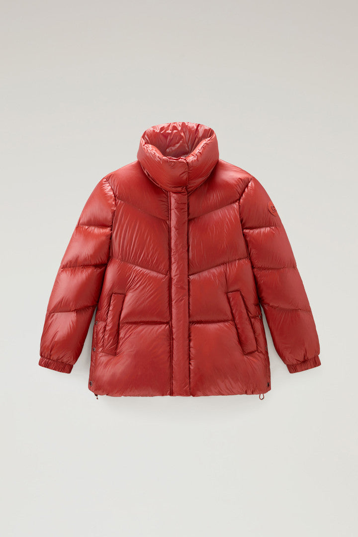 Aliquippa Down Jacket in Glossy Nylon (Black) - Detail View 8