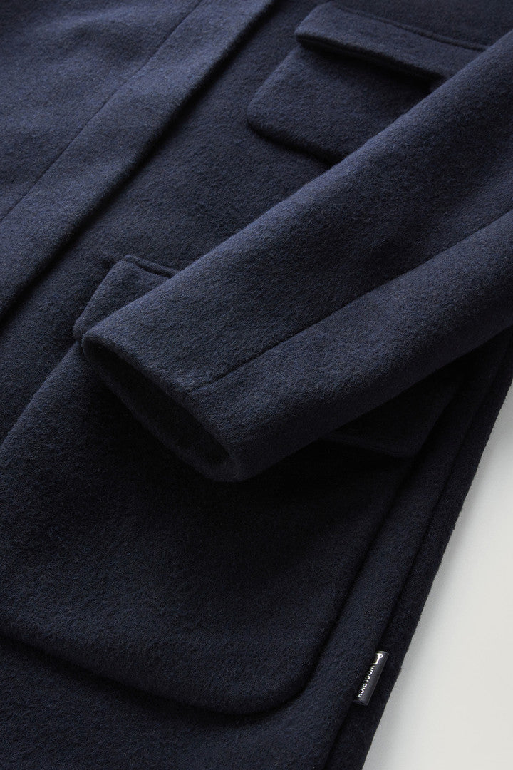2-in-1 Sideline Parka in Manteco Recycled Wool Blend (Suede Brown) - Detail View 3