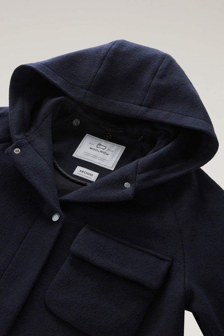 2-in-1 Sideline Parka in Manteco Recycled Wool Blend (Suede Brown) - Detail View 2