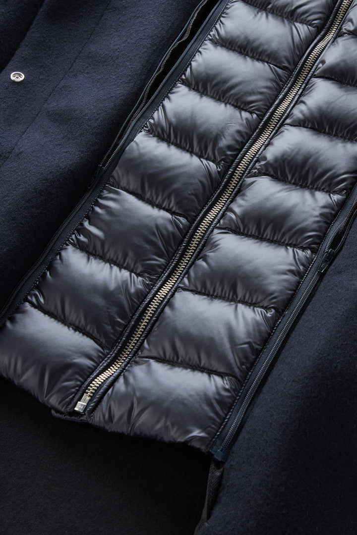 2-in-1 Sideline Parka in Manteco Recycled Wool Blend (Suede Brown) - Detail View 4