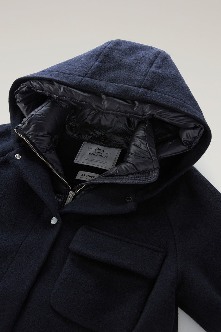 2-in-1 Sideline Parka in Manteco Recycled Wool Blend (Suede Brown) - Detail View 1