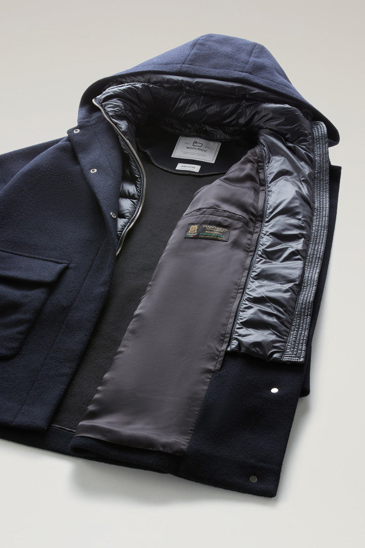 2-in-1 Sideline Parka in Manteco Recycled Wool Blend (Suede Brown) - Detail View 5