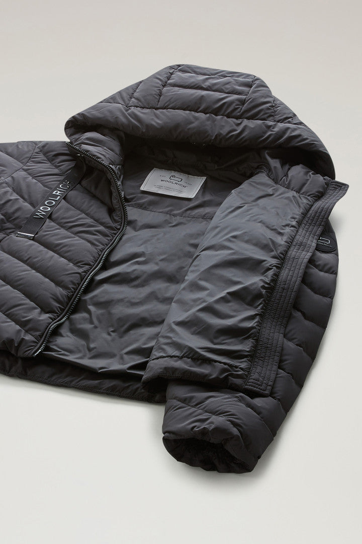 Microfibre Jacket with Chevron Quilting and Hood (Sage) - Detail View 6