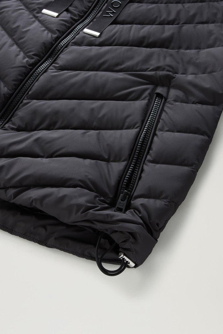 Microfibre Jacket with Chevron Quilting and Hood (Sage) - Detail View 5