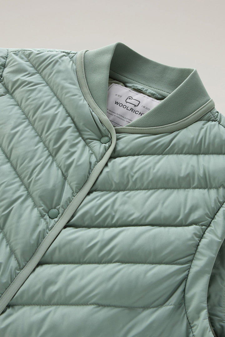 Microfiber Vest with Chevron Quilting (Sage) - Detail View 1