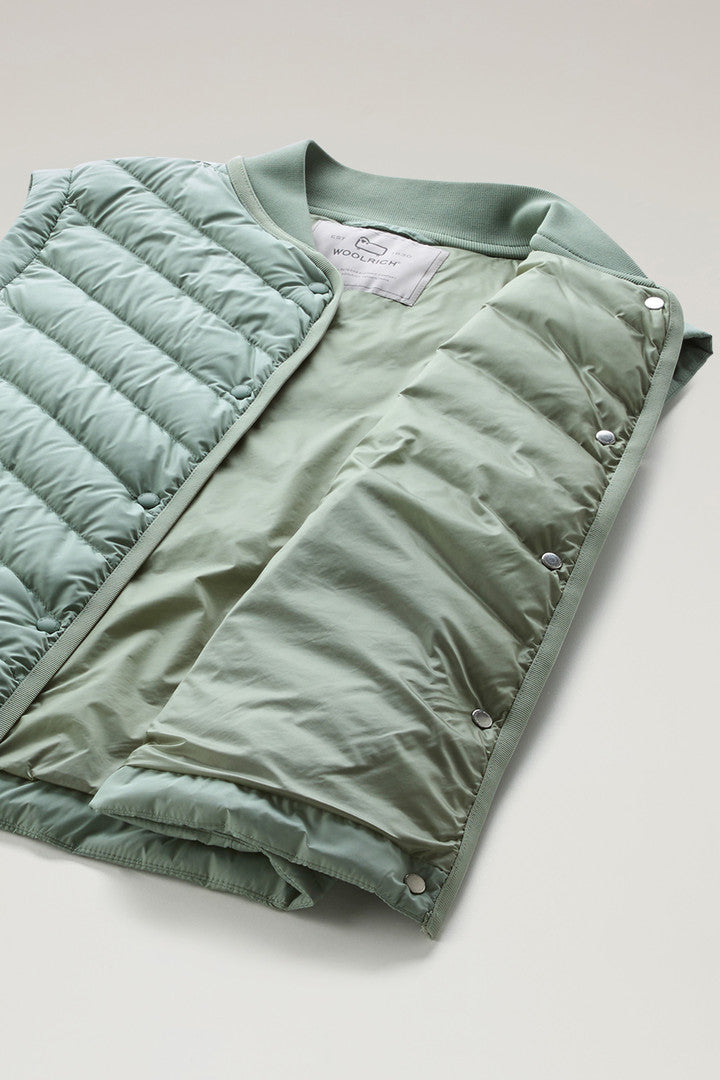 Microfiber Vest with Chevron Quilting (Sage) - Detail View 3