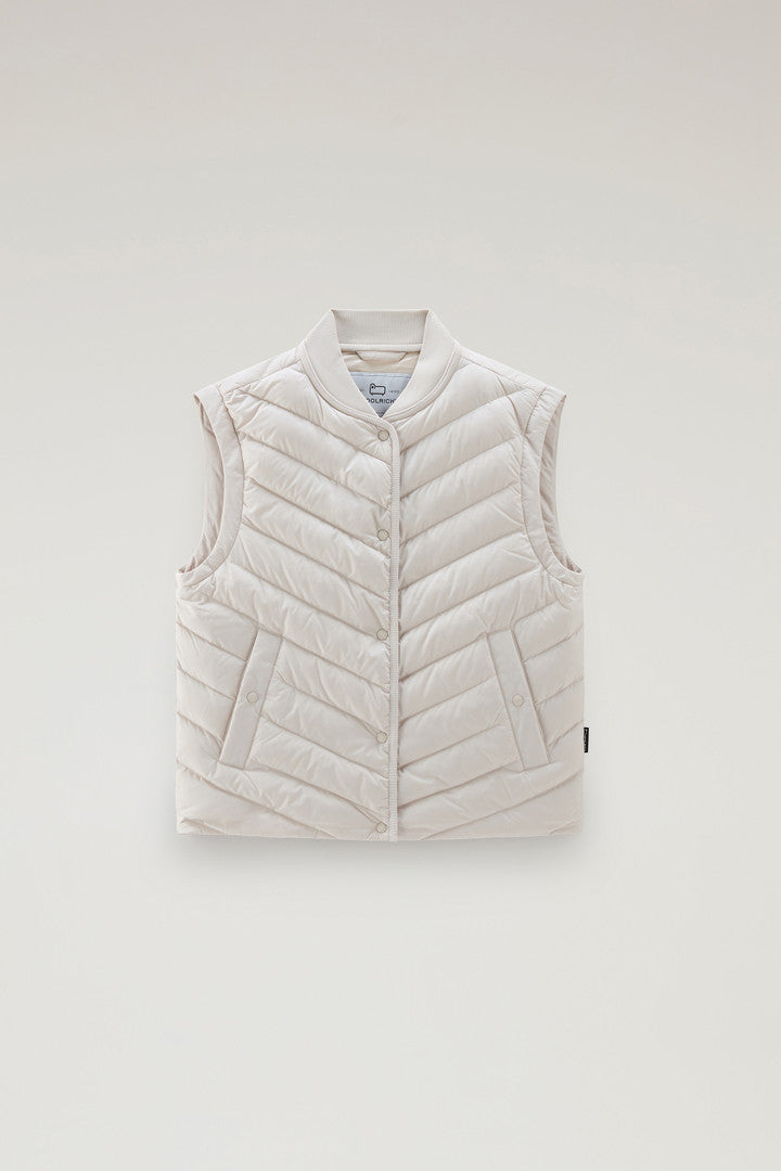 Microfiber Vest with Chevron Quilting (Sage) - Detail View 4