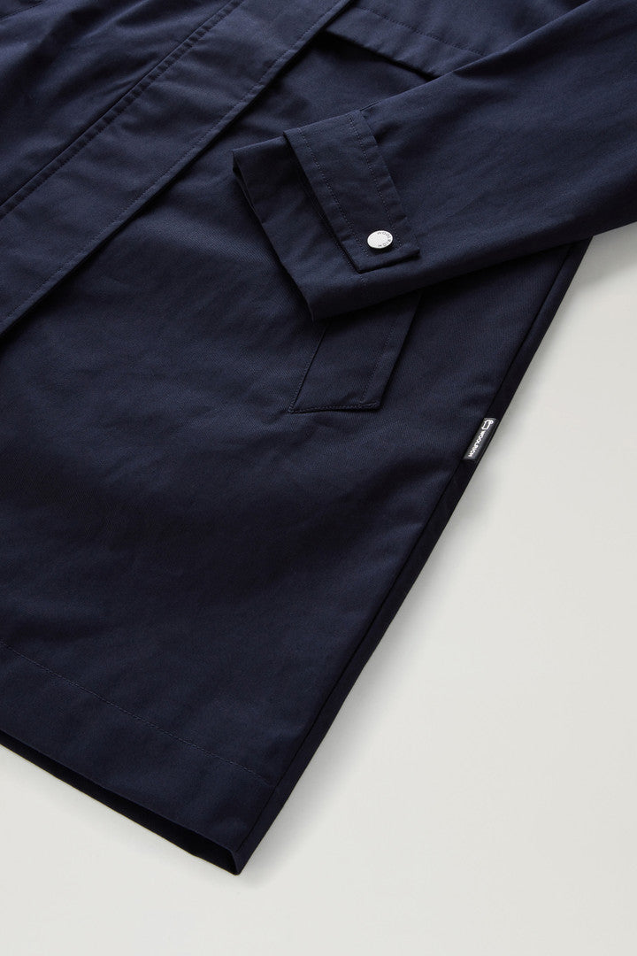 Havice Lightweight Parka in Best Cotton (Melton Blue) - Detail View 2