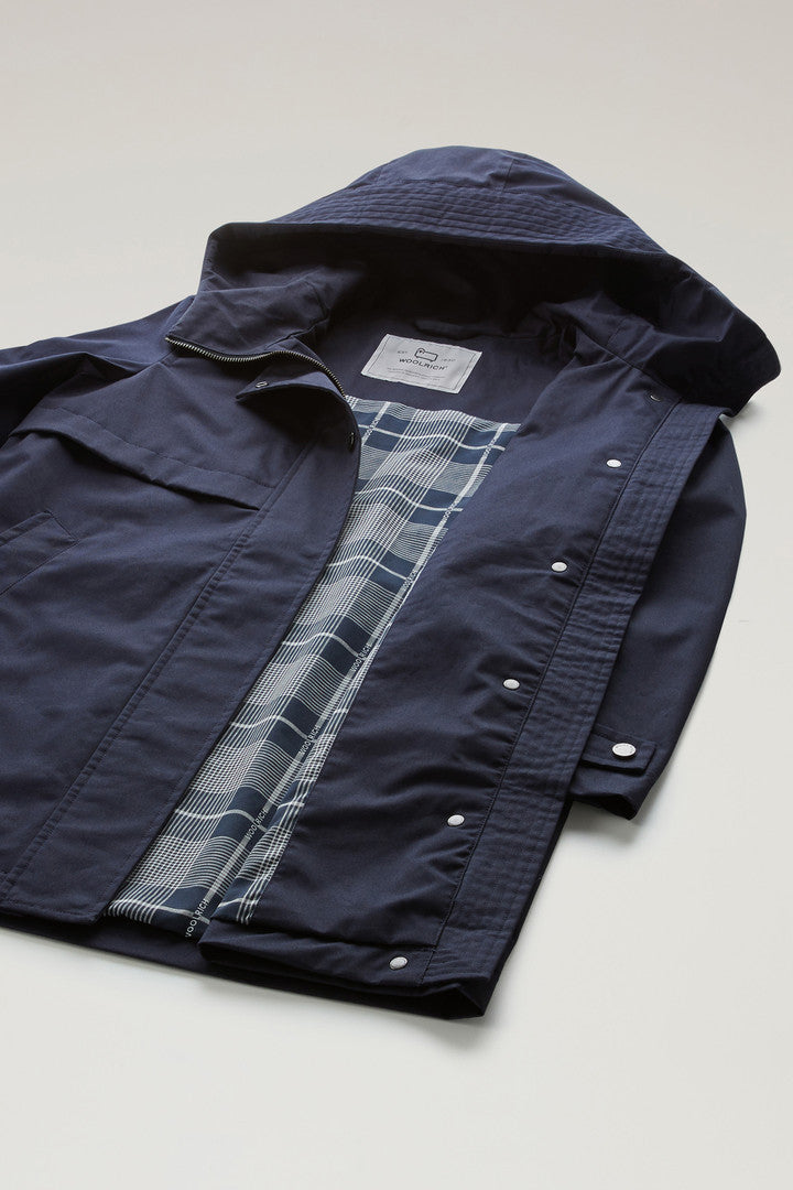 Havice Lightweight Parka in Best Cotton (Melton Blue) - Detail View 3