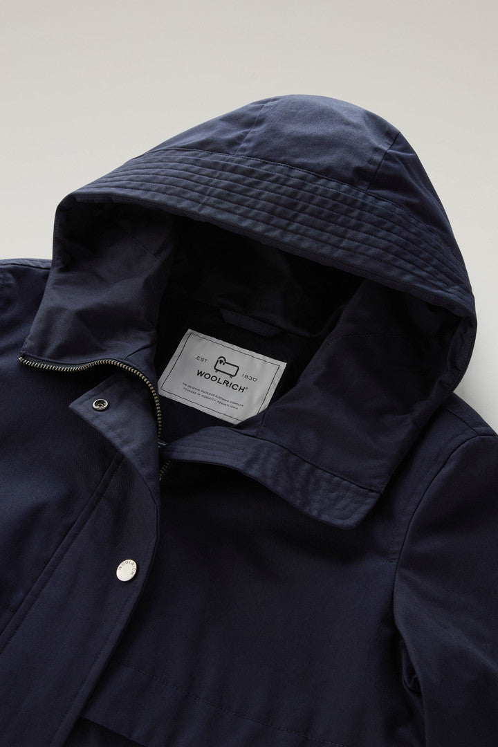 Havice Lightweight Parka in Best Cotton (Melton Blue) - Detail View 1