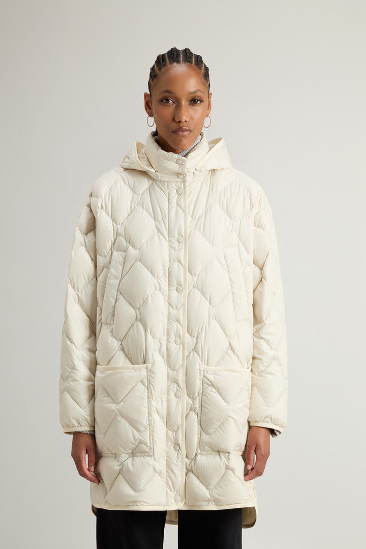 Heritage Cape Jacket in Microfiber with Removable Hood (Milky Cream) - Detail View 1