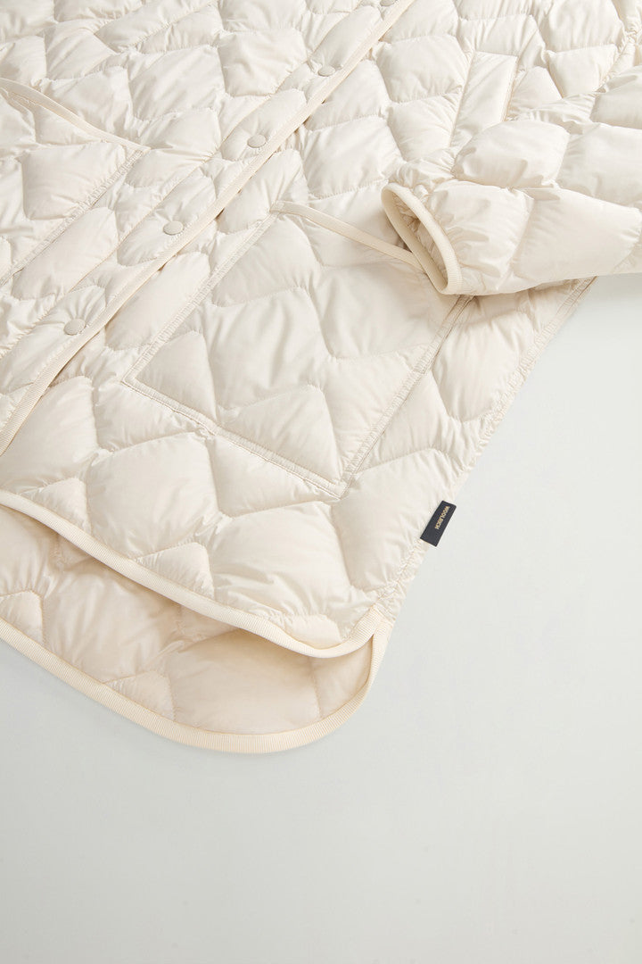 Heritage Cape Jacket in Microfiber with Removable Hood (Milky Cream) - Detail View 7