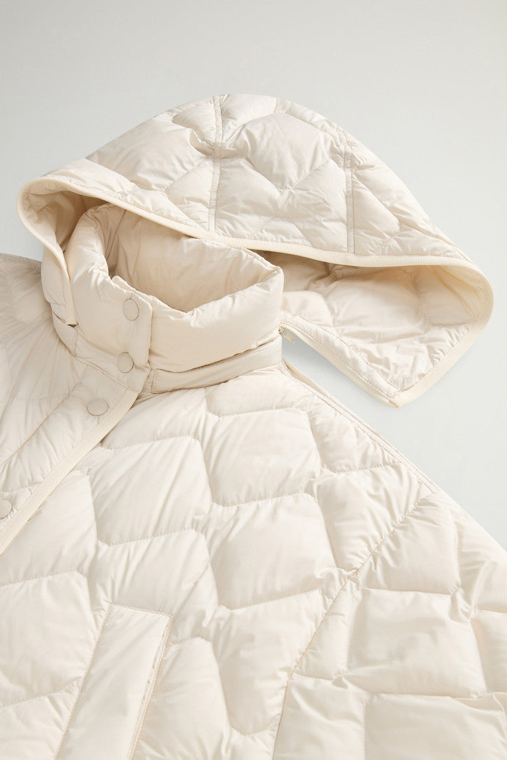 Heritage Cape Jacket in Microfiber with Removable Hood (Milky Cream) - Detail View 6