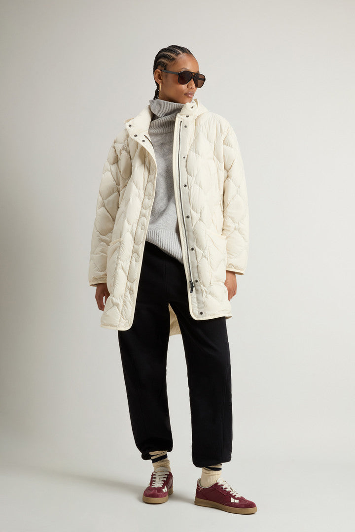 Heritage Cape Jacket in Microfiber with Removable Hood (Milky Cream) - Detail View 2