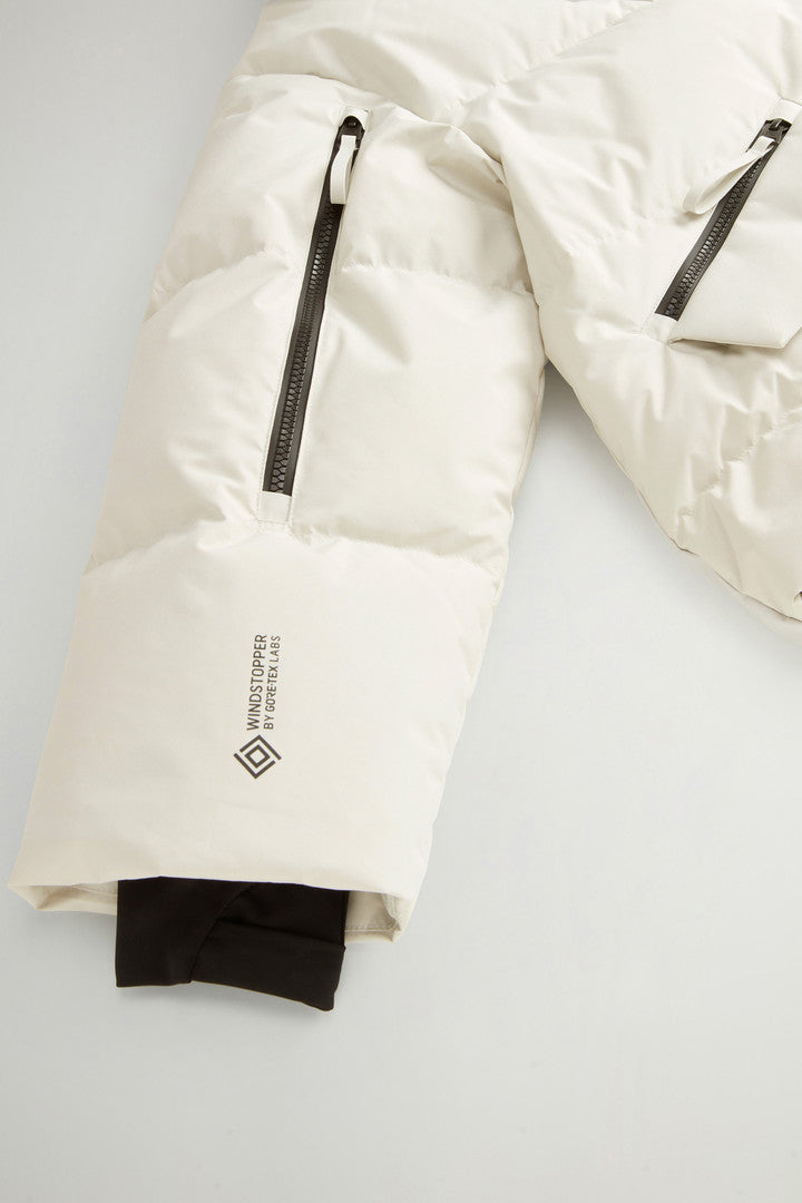 Down Jacket in WINDSTOPPER GORE-TEX (Milky Cream) - Detail View 7