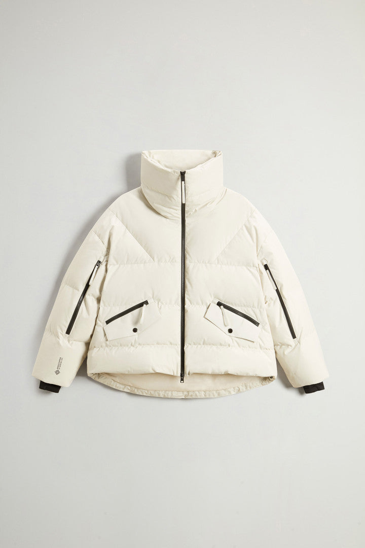 Down Jacket in WINDSTOPPER GORE-TEX (Milky Cream) - Detail View 4