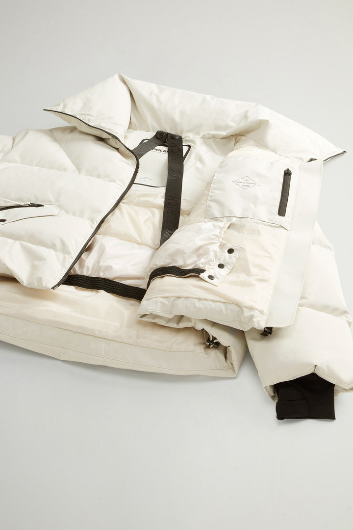 Down Jacket in WINDSTOPPER GORE-TEX (Milky Cream) - Detail View 8