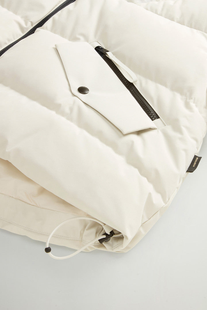 Down Jacket in WINDSTOPPER GORE-TEX (Milky Cream) - Detail View 6
