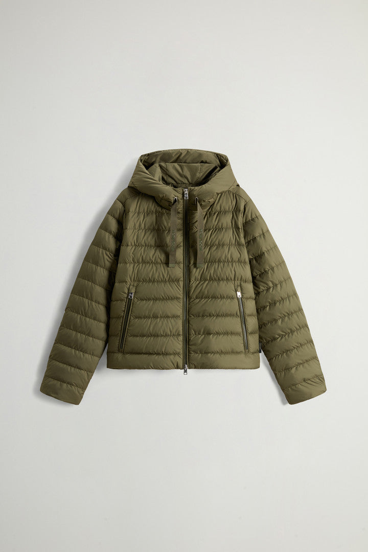 Padded Microfiber Jacket with Hood (Chinois Green) - Detail View 8