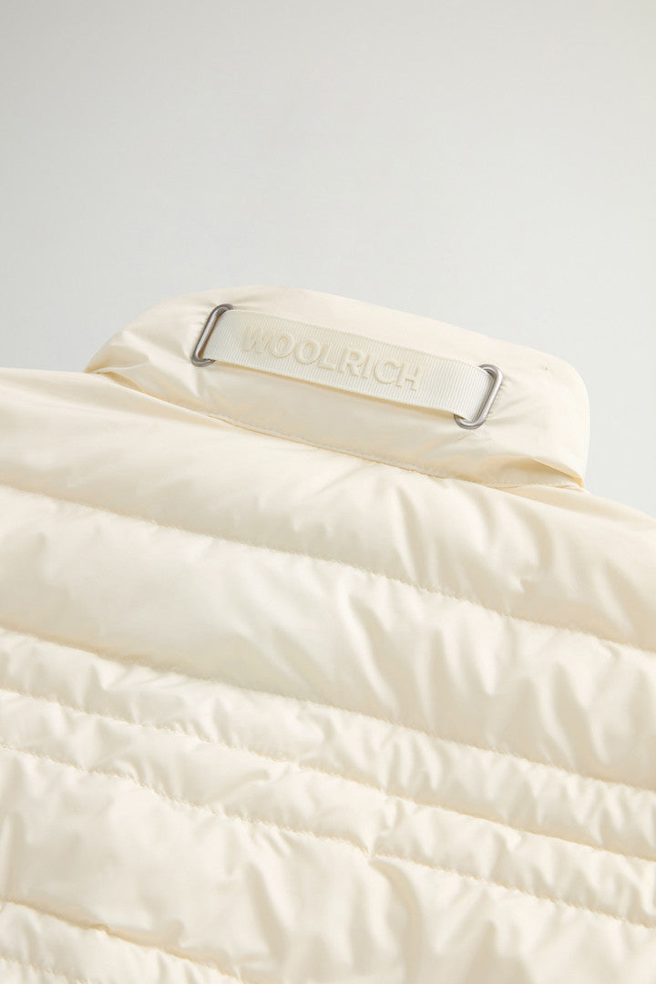 Padded Microfiber Jacket (White) - Detail View 7