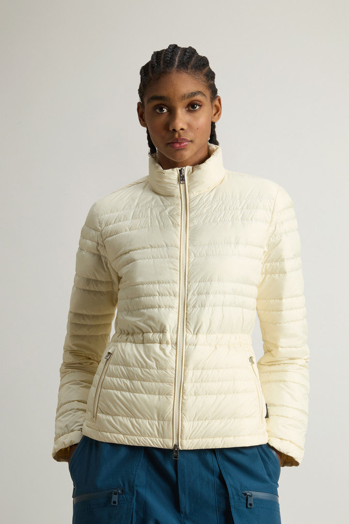 Padded Microfiber Jacket (White) - Detail View 1