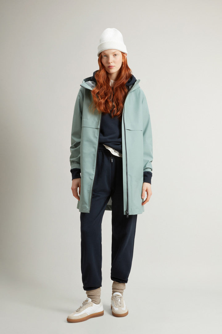 Waterproof Parka in Light Stretch (Chinois Green) - Detail View 2
