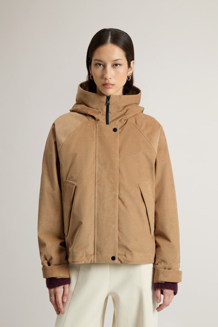 Three-Layered Corduroy Jacket with Hood (Cornstalk) - Detail View 1