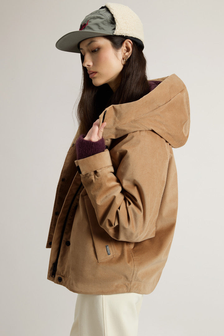 Three-Layered Corduroy Jacket with Hood (Cornstalk) - Detail View 4