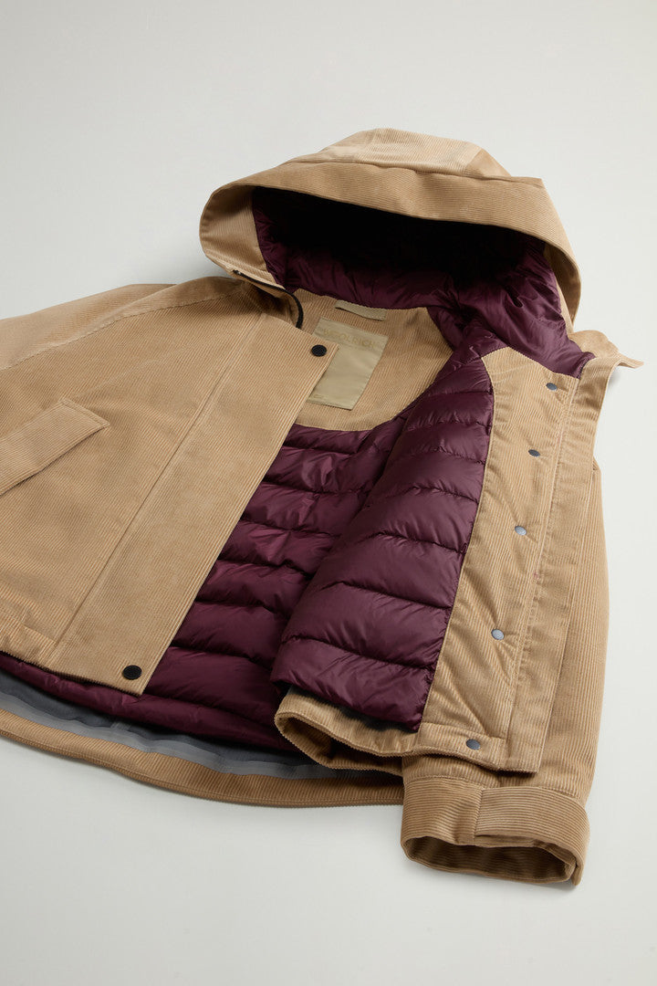 Three-Layered Corduroy Jacket with Hood (Cornstalk) - Detail View 7