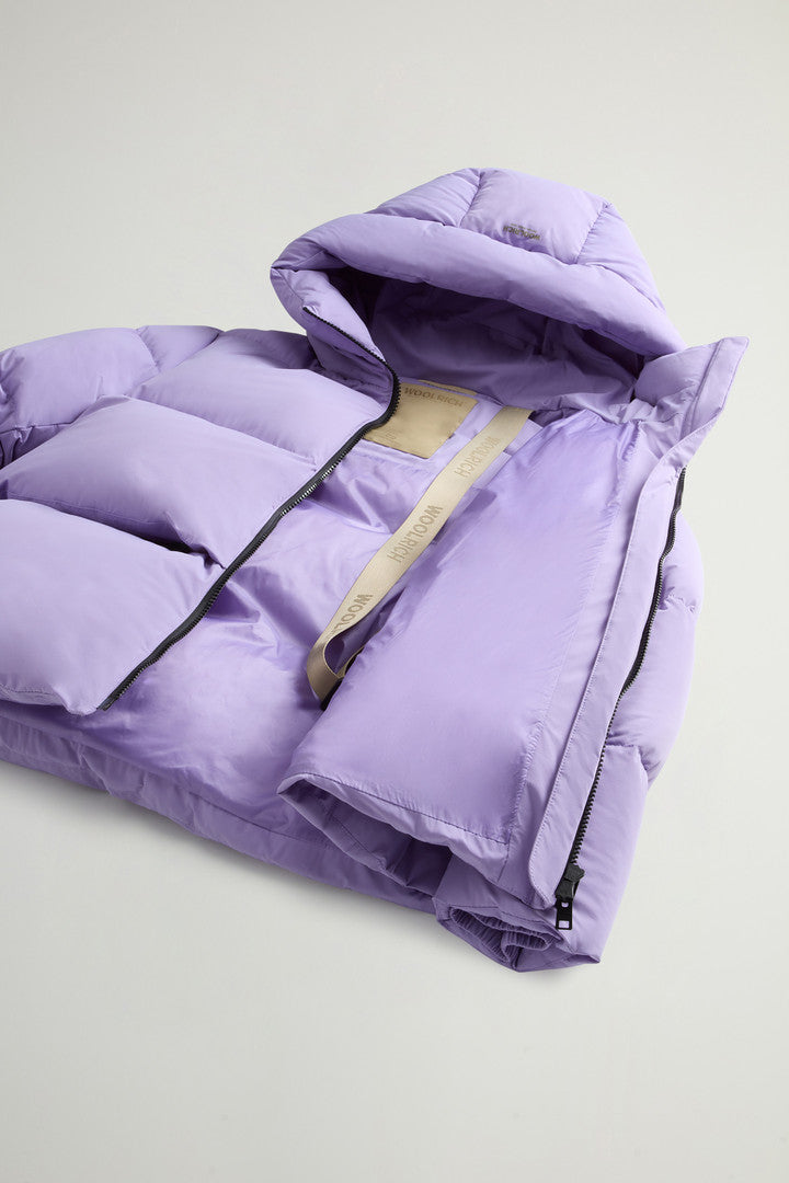 Cloud Down Jacket in Stretch Nylon with Matte Finish (Chinois Green) - Detail View 8