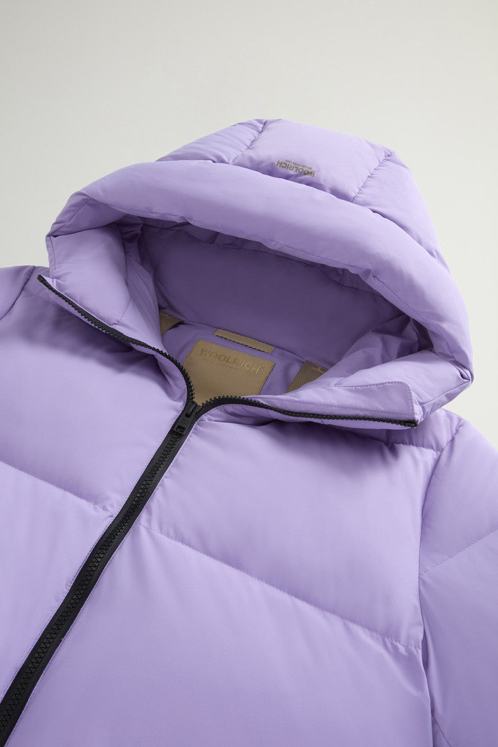 Cloud Down Jacket in Stretch Nylon with Matte Finish (Chinois Green) - Detail View 6