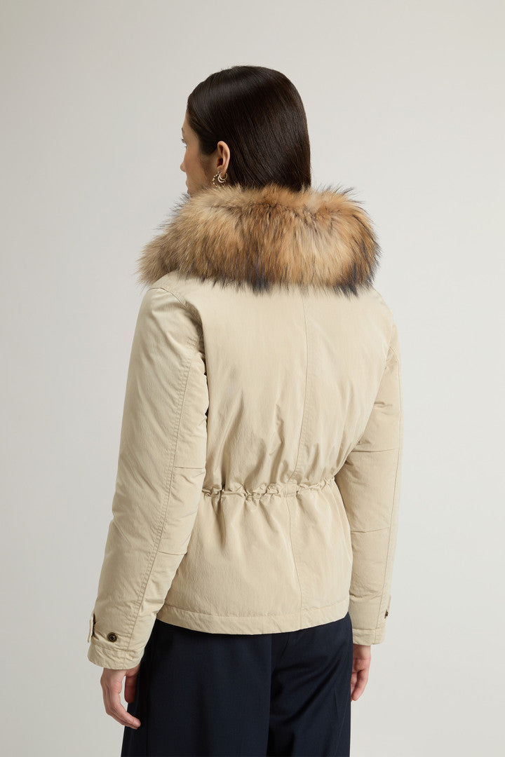 Grace Jacket in Peached Poly (Dark Green) - Detail View 3