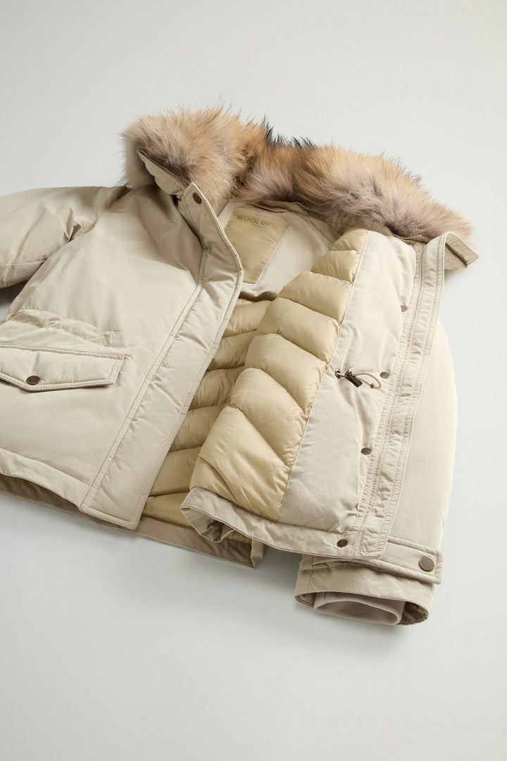 Grace Jacket in Peached Poly (Dark Green) - Detail View 8