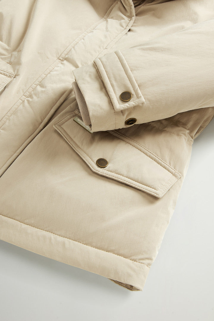 Grace Jacket in Peached Poly (Dark Green) - Detail View 7