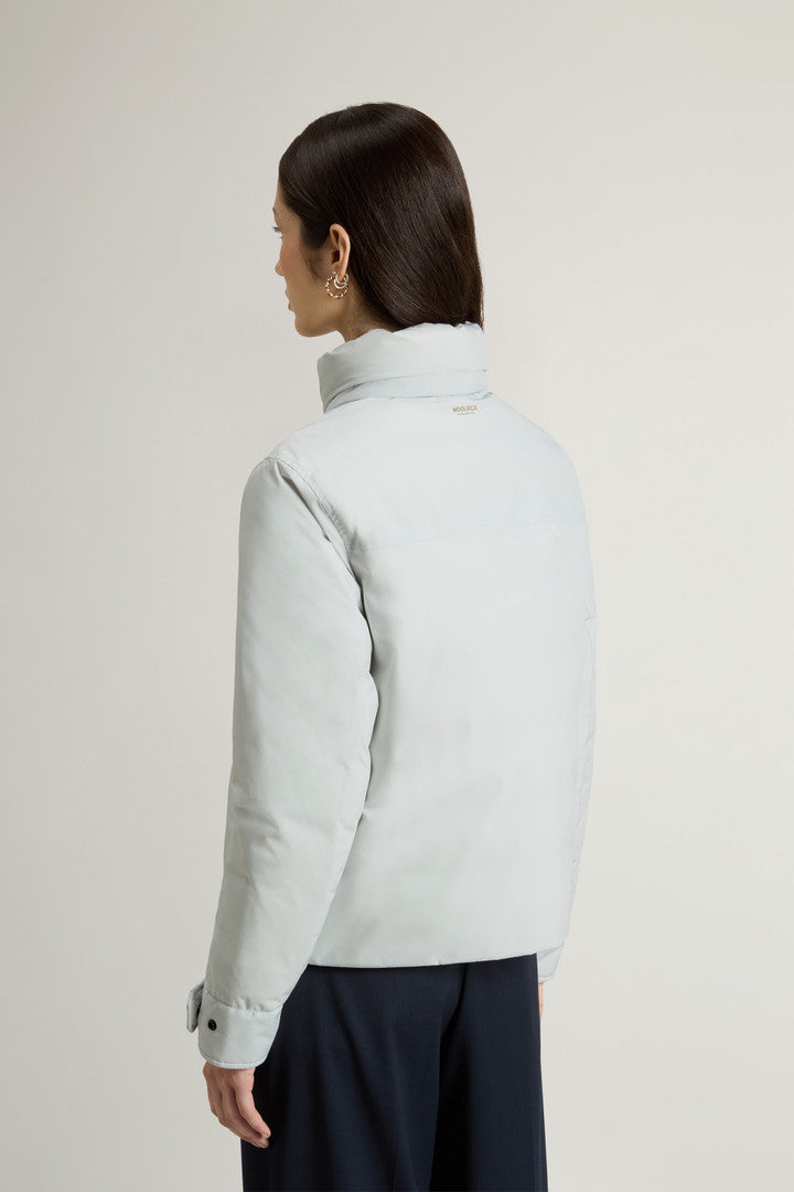 Cloud Jacket with Stand-Up Collar and Packable Hood (Dry Gray) - Detail View 3