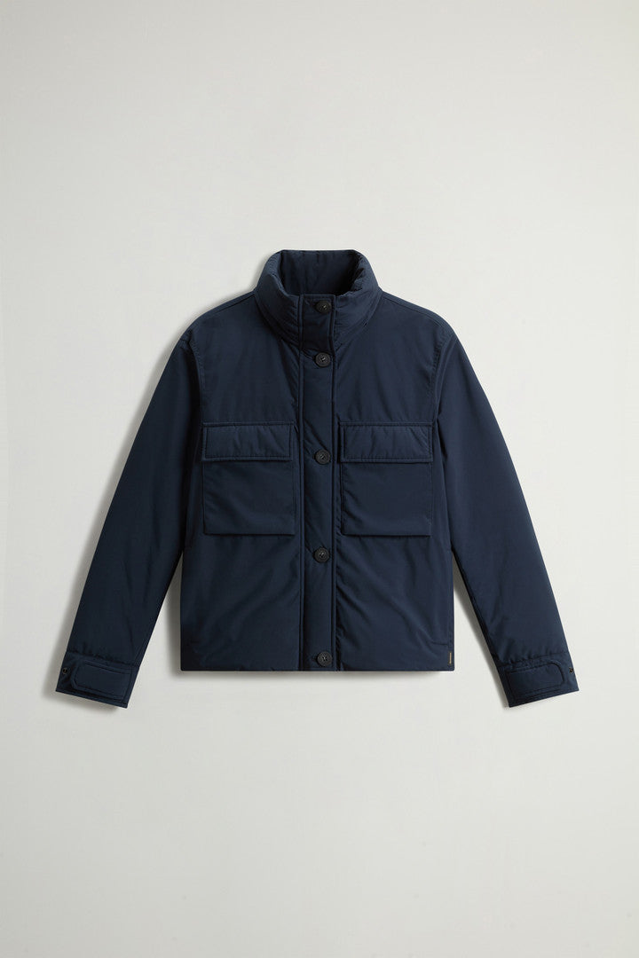 Cloud Jacket with Stand-Up Collar and Packable Hood (Dry Gray) - Detail View 8