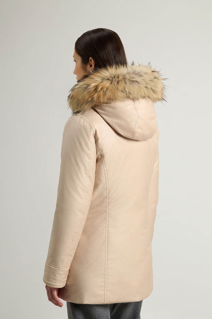 Arctic Parka in a Wool-Silk Blend Crafted Using a Loro Piana Fabric (Oxford Tan) - Detail View 3