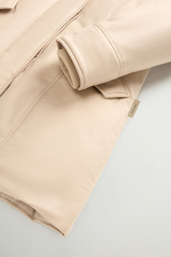 Arctic Parka in a Wool-Silk Blend Crafted Using a Loro Piana Fabric (Oxford Tan) - Detail View 6