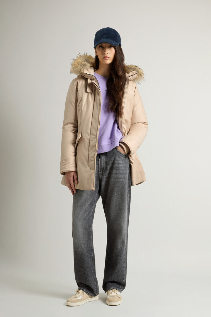 Arctic Parka in a Wool-Silk Blend Crafted Using a Loro Piana Fabric (Oxford Tan) - Detail View 2