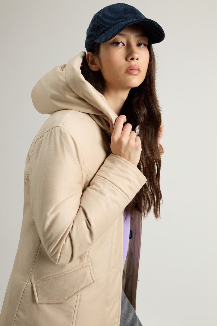 Arctic Parka in a Wool-Silk Blend Crafted Using a Loro Piana Fabric (Oxford Tan) - Detail View 4
