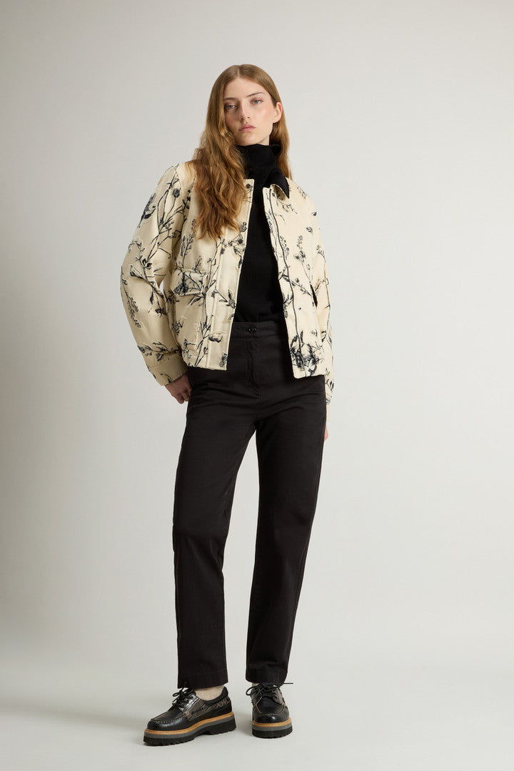 Pontoglio Velvet Jacket with Raised Pattern (Cream Foliage) - Detail View 2
